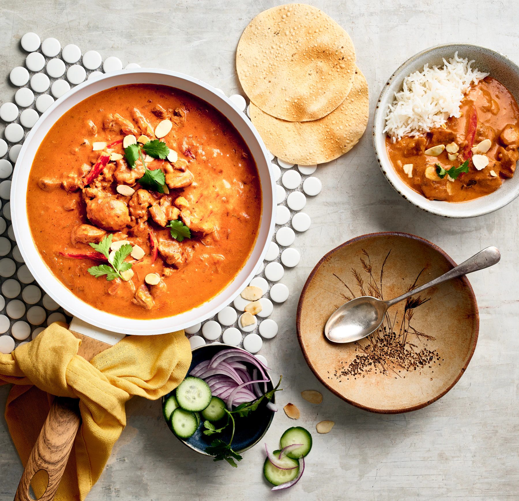 A richly reduced curry illustrating the glossy consistency that develops when moisture is cooked out properly.