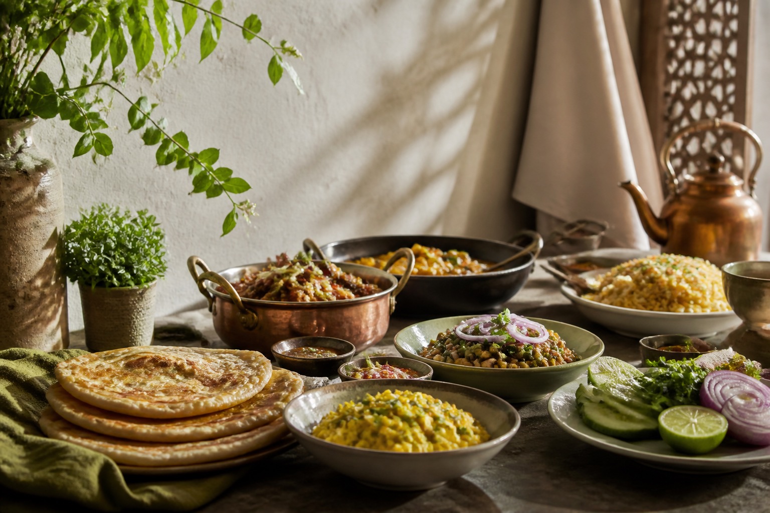 Pakistani brunch menu for guests: workflow and holding times