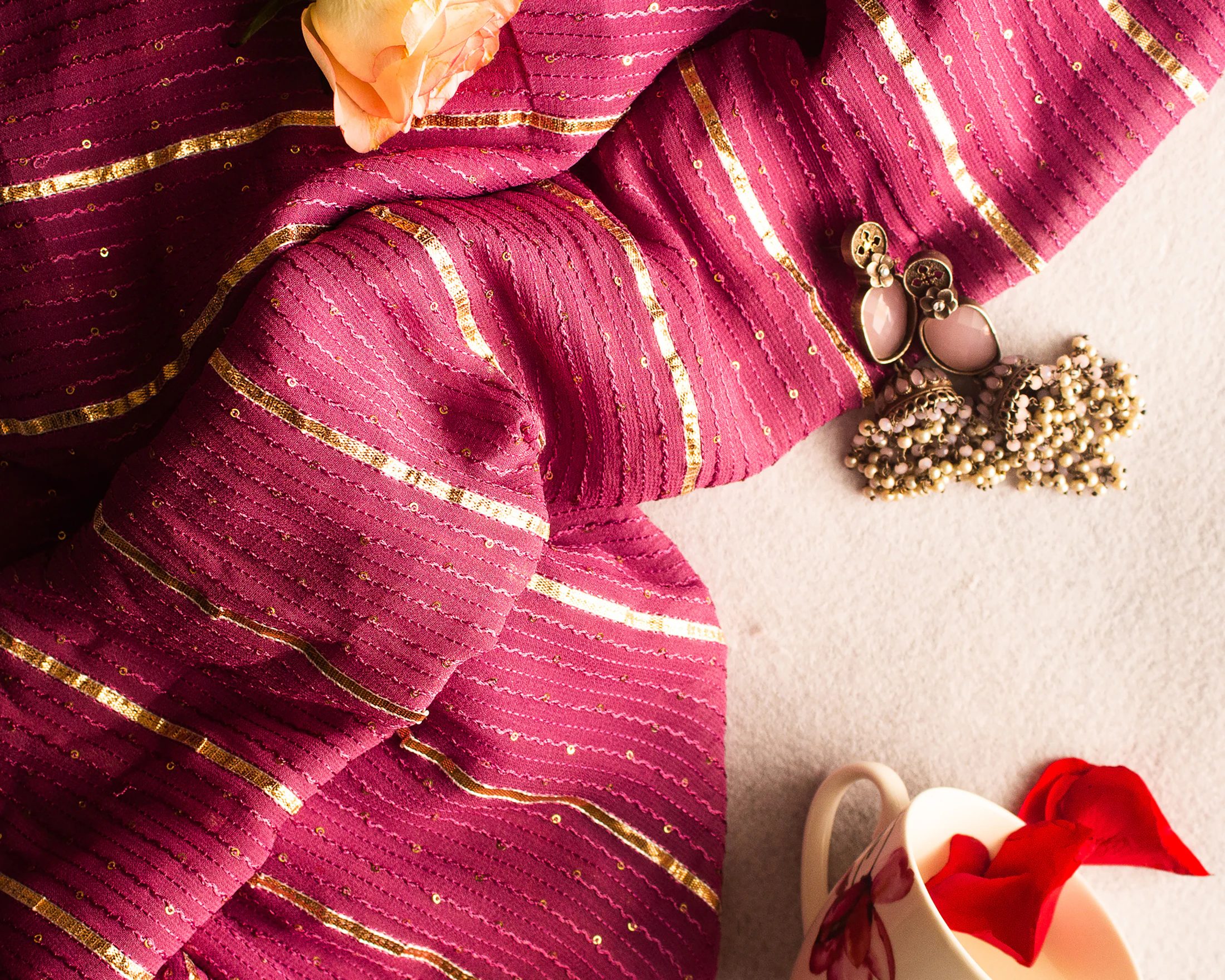 A wedding dupatta that stays put without twenty visible pins