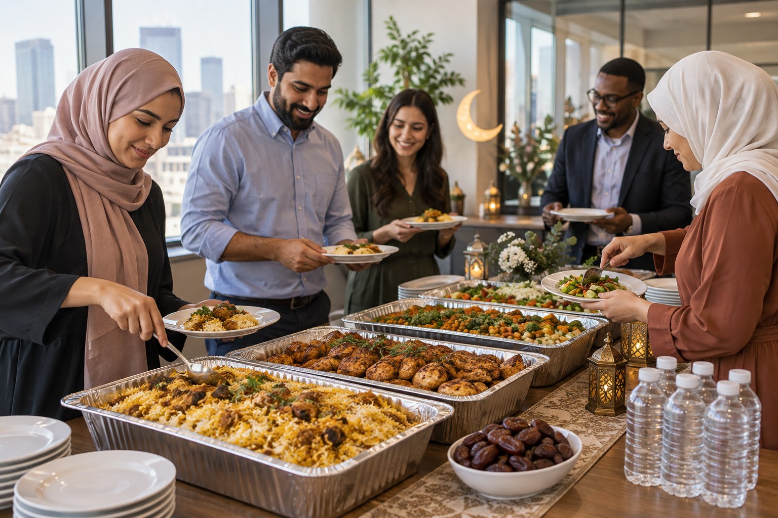 Choosing a US catering tray for an office iftar