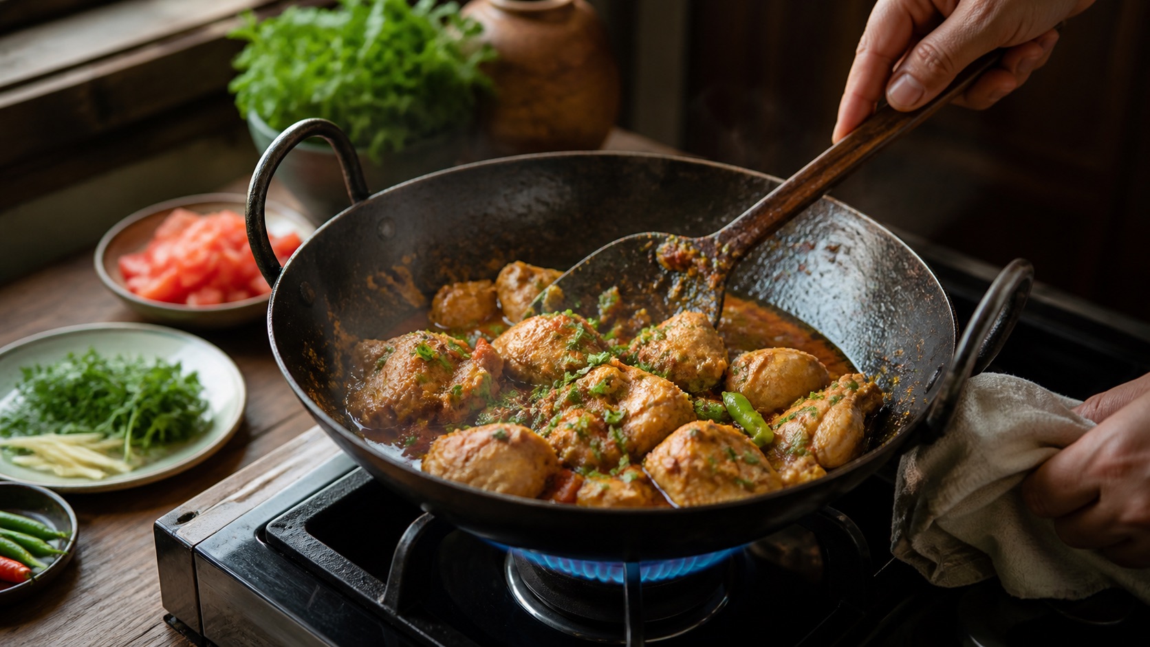 Authentic chicken karahi without a jar sauce