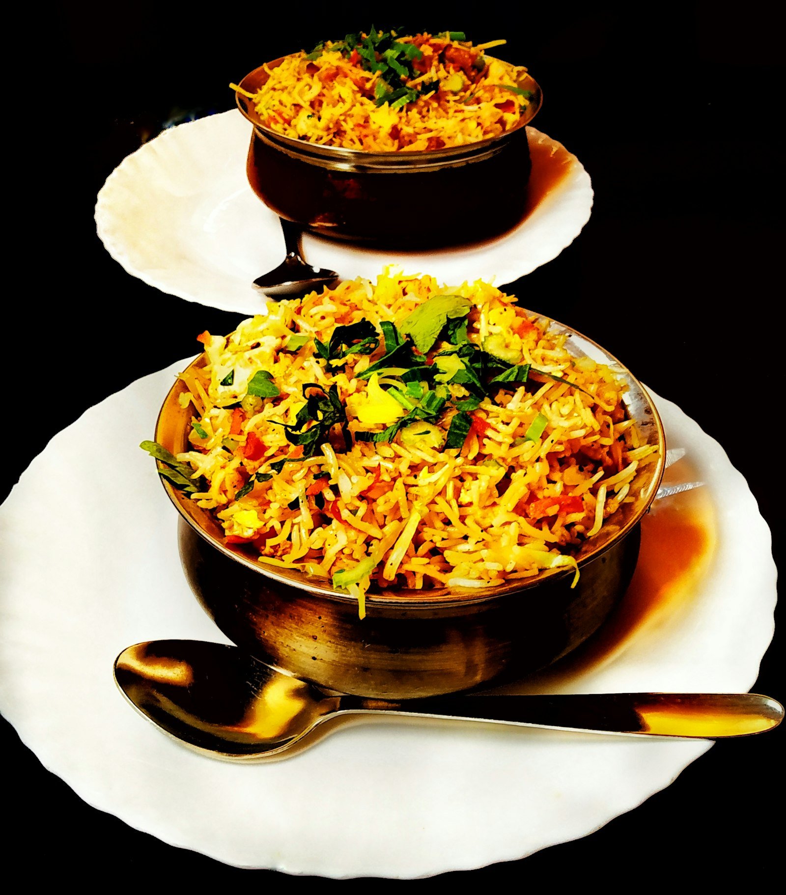 Chicken pulao with clear yakhni and separate rice
