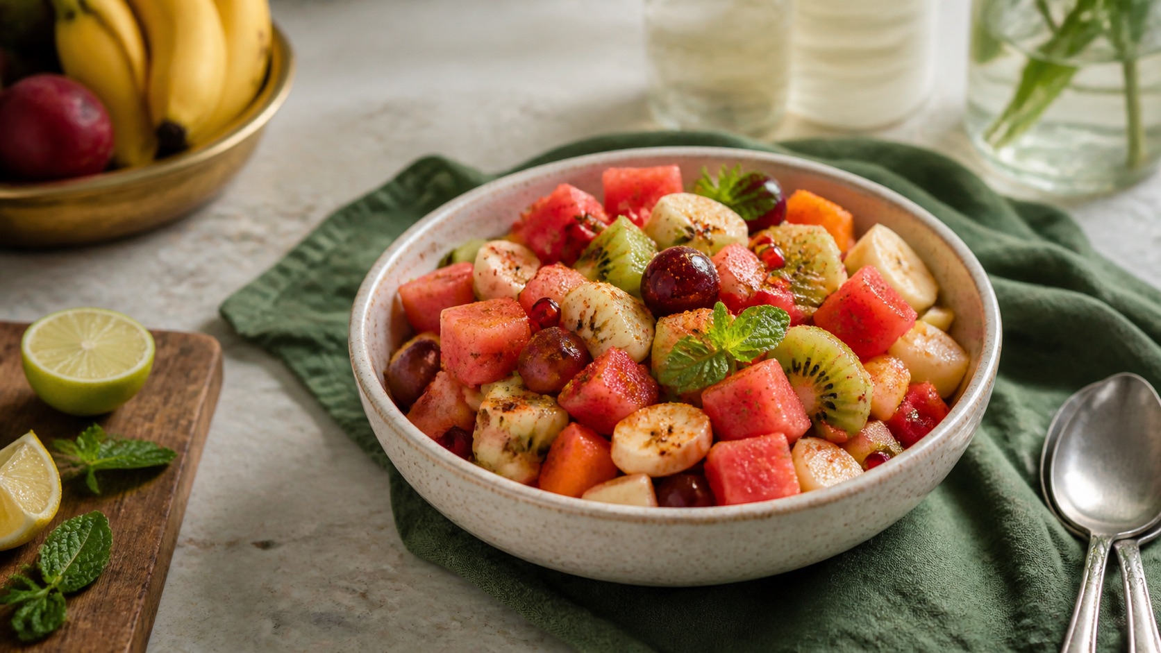 Fruit chaat that tastes bright instead of sugary