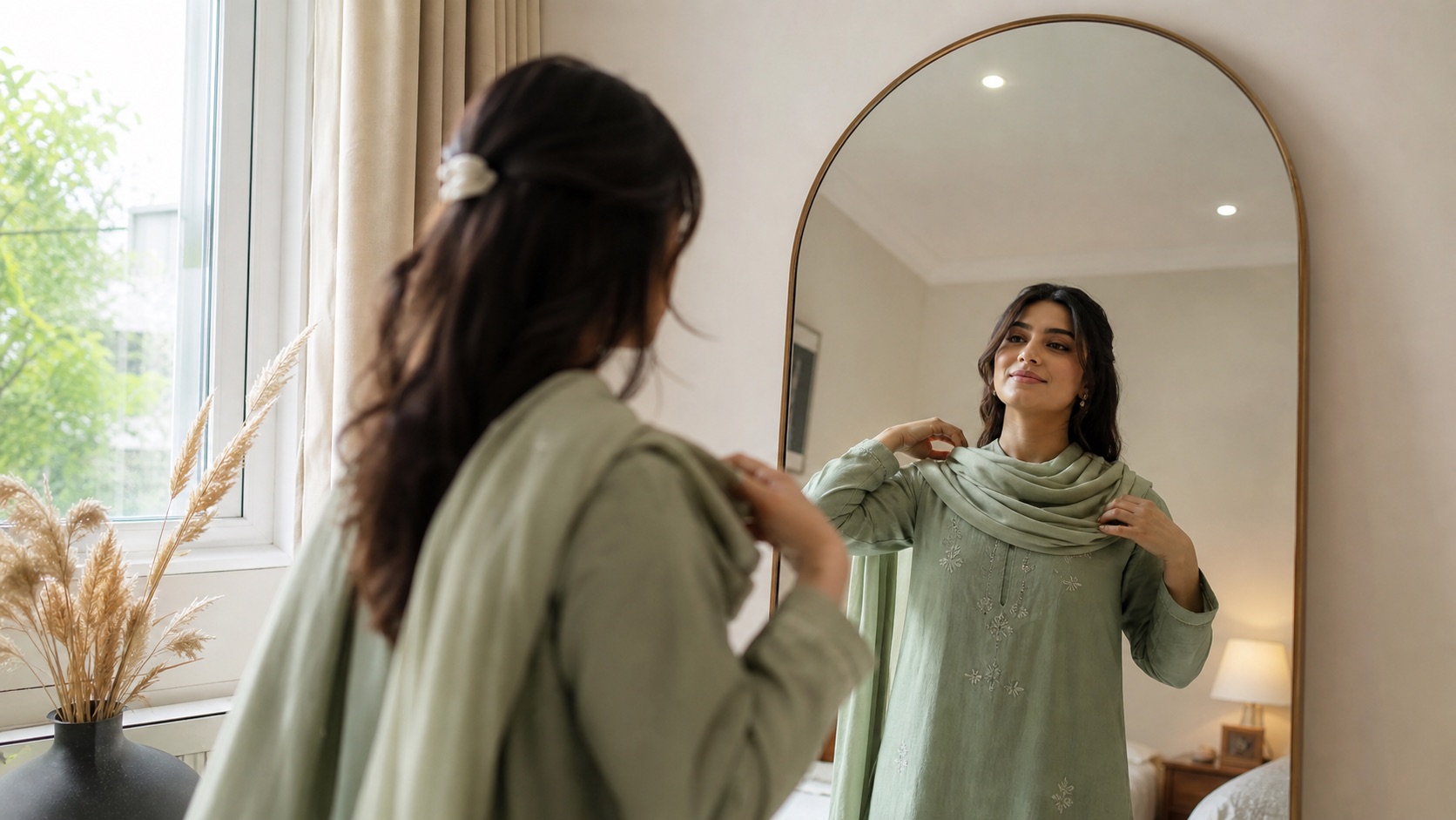 How to style a Pakistani dupatta without constant pinning