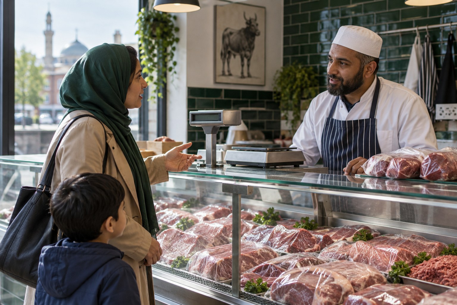 Halal butcher etiquette for a British Pakistani Eid table