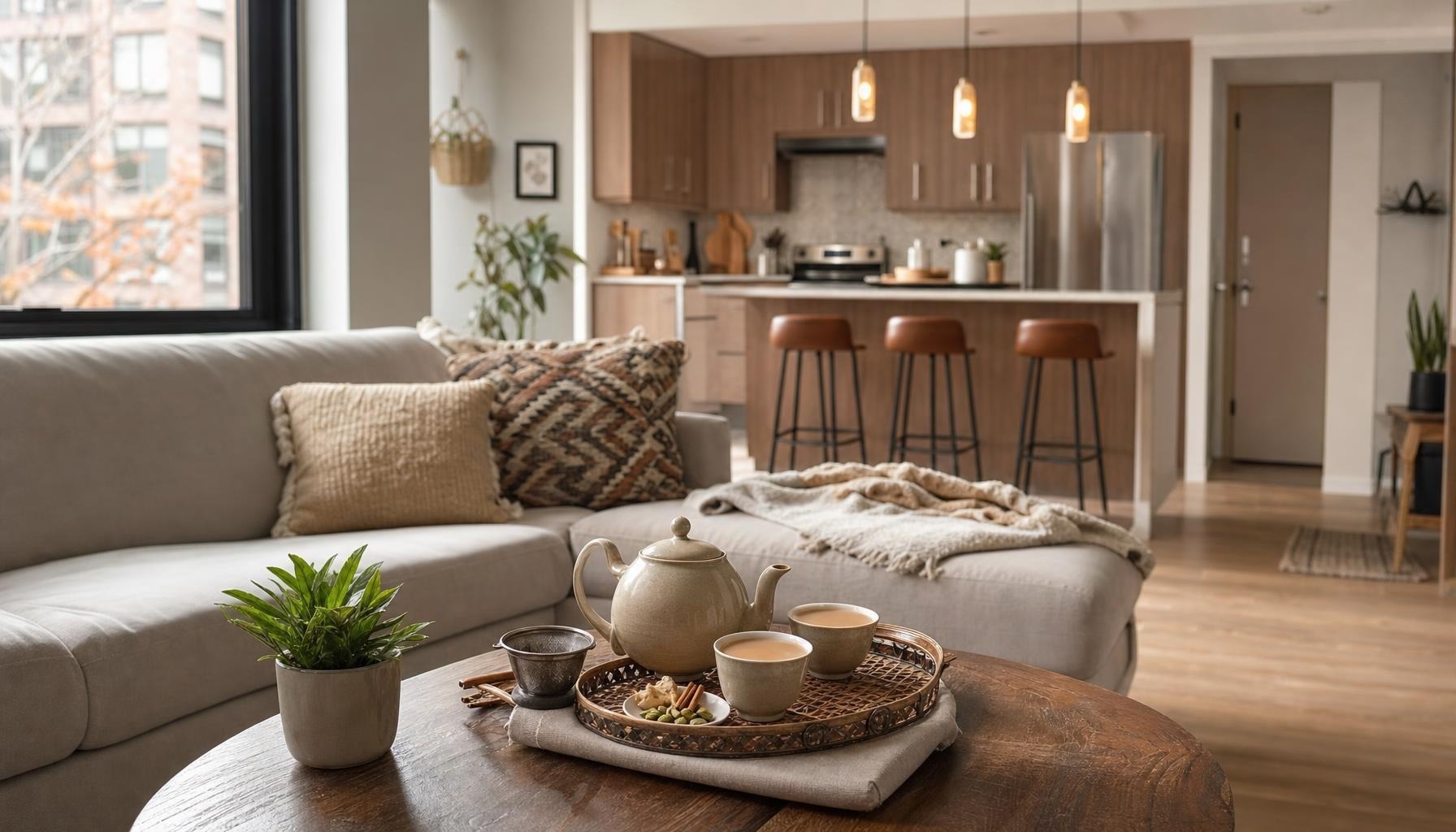 Hosting chai in a US open-plan apartment without smell complaints