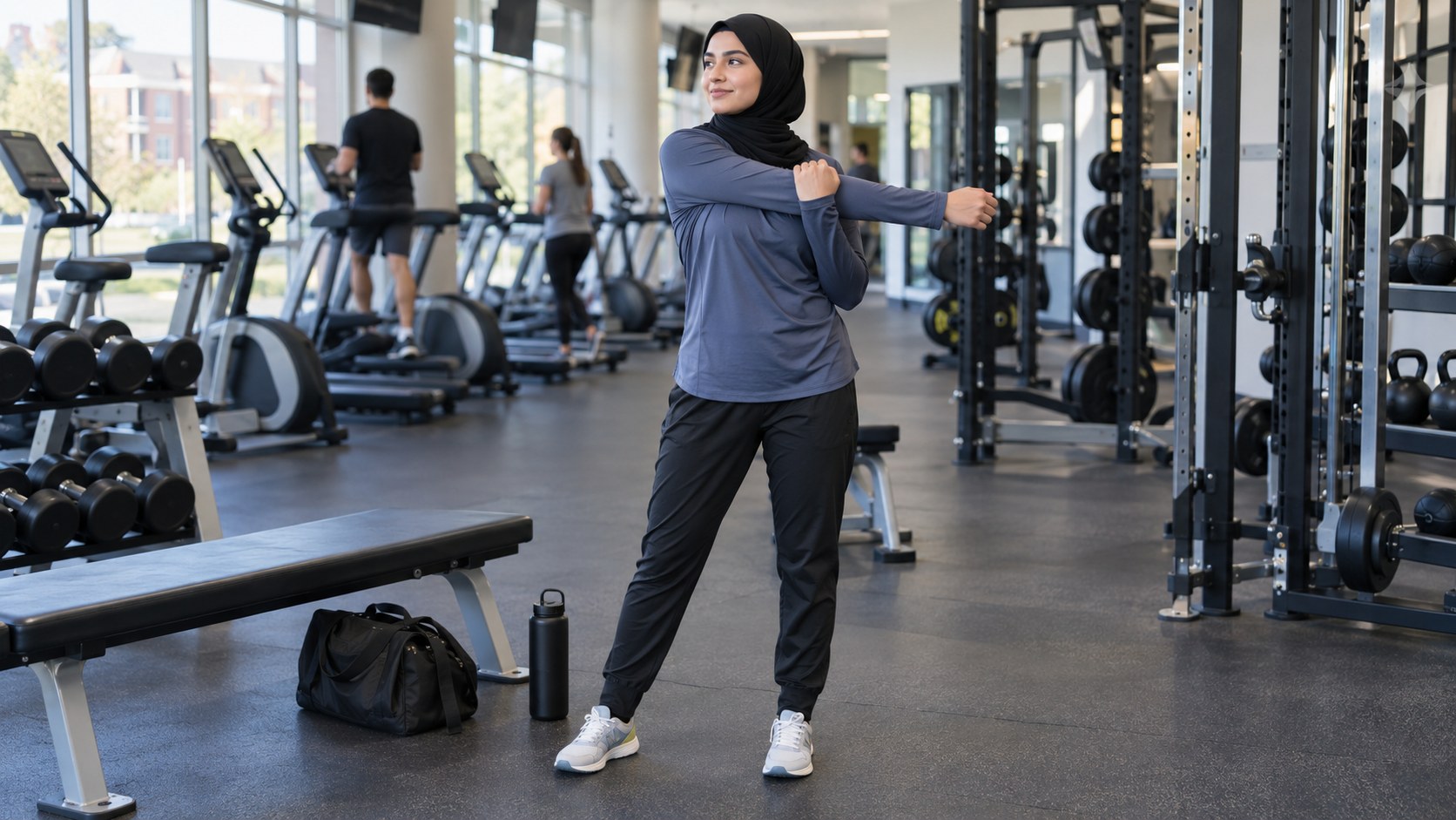 Modest gym clothes that work in American campus gyms