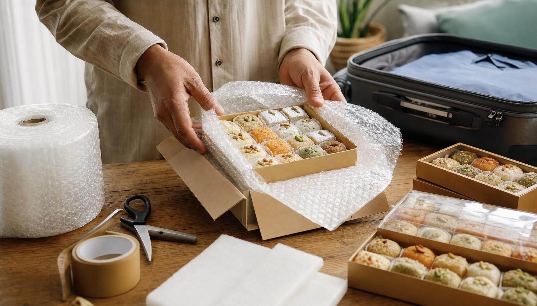 Packing mithai for UK domestic flights without crush damage
