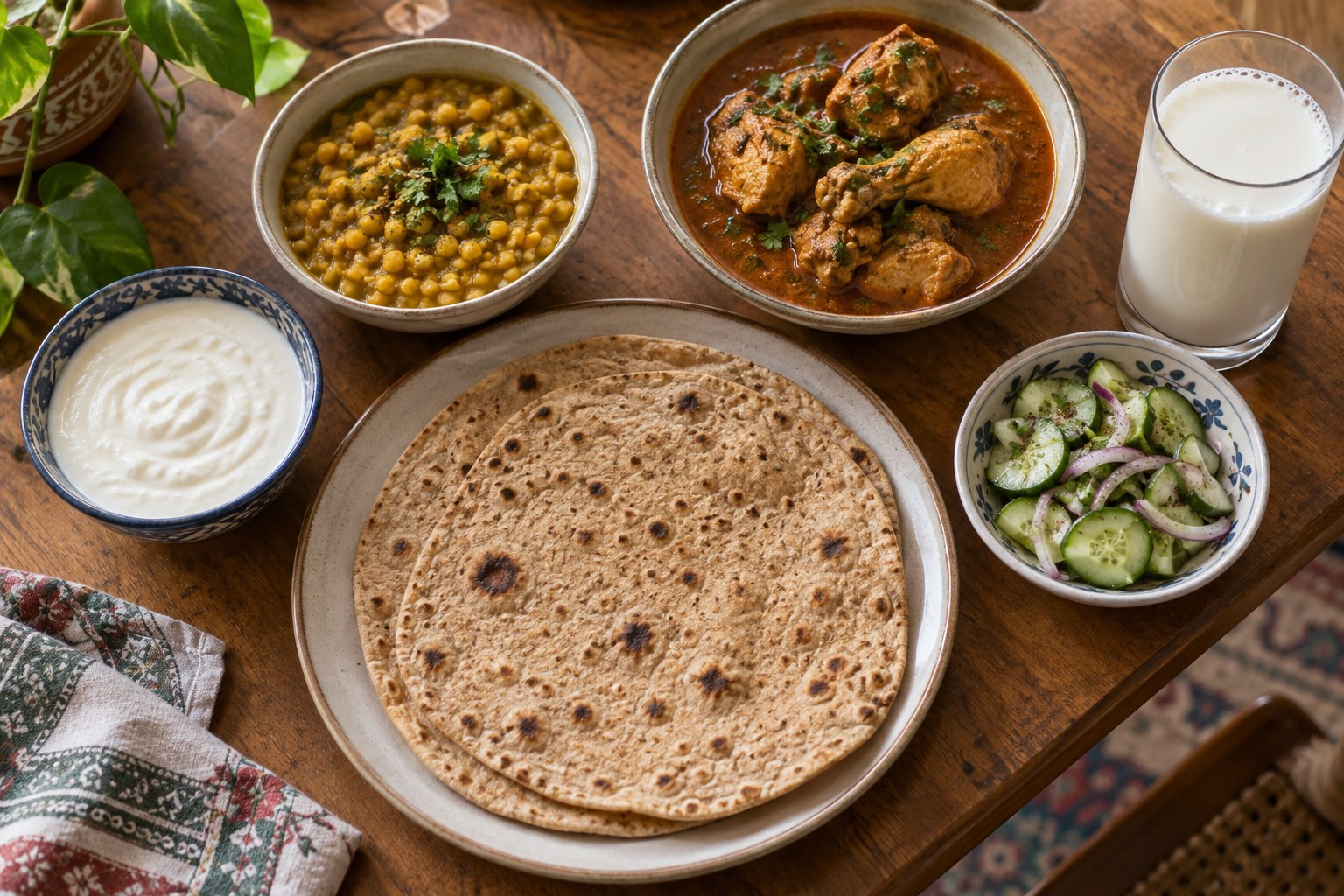 Protein on a roti plate