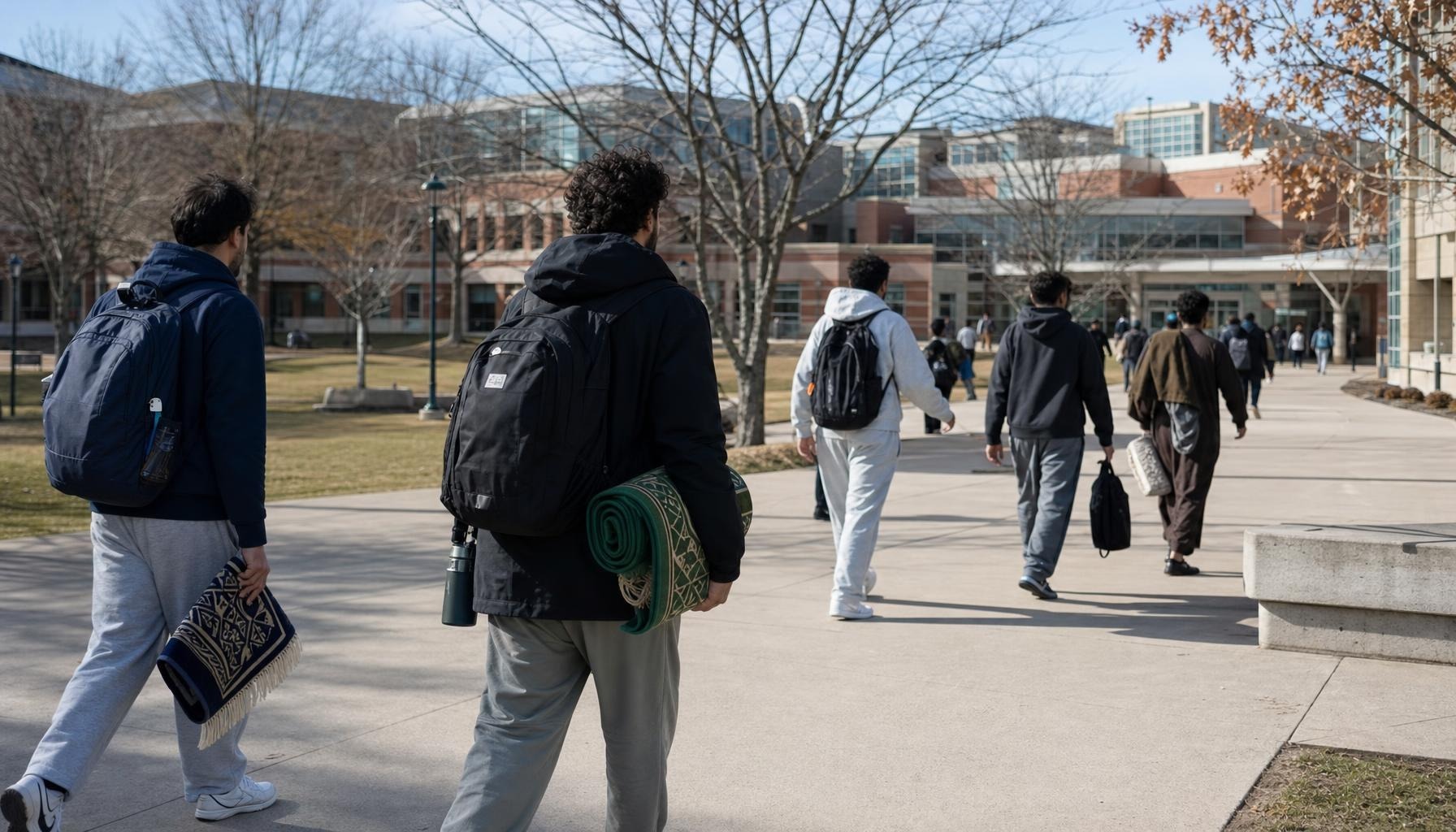 US campus Friday prayer logistics between back-to-back classes